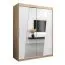Schiebetürenschrank / Kleiderschrank Guajara 03 mit Spiegel, Farbe: Eiche Sonoma / Weiß matt - Abmessungen: 200 x 150 x 62 cm (H x B x T)