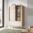 Esszimmer Komplett - Set A Tamino | 4-teilig | mit hellen Design | Farbe: Eiche / Kaschmir | ABS-Kantenschutz | 1 Vitrine | 1 Sideboard | 1 Highboard | 1 Esstisch