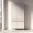 Kleiderschrank / Drehtürenschrank Humboldt 01 | Beine: Metall | 4 Türen | 1 Kleiderstange | Maße: 92 x 53 x 193 cm | Farbe: Eiche Cremona / Kaschmir
