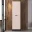 Kleiderschrank / Drehtürenschrank Creola 01 | Maße: 55 x 34 x 200 cm | Farbe: Kaschmir | 1 Tür | 1 Kleiderstange | Griffe: Kunststoff | ABS-Kantenschutz