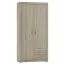100 cm breiter Kleiderschrank mit 2 Türen, 7 Fächern und 2 Schubladen | Farbe: Sonoma Eiche | Tiefe: 40 cm Abbildung