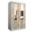 120 cm breiter Kleiderschrank mit 2 Türen | 5 Fächer | Farbe: Sonoma Eiche / Weiß Abbildung