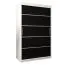 120 cm breiter Kleiderschrank mit 5 Fächern und 2 Türen | Farbe: Weiß / Schwarz Abbildung