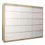 250 cm breiter Kleiderschrank mit 10 Fächern und 3 Türen | Farbe: Sonoma Eiche / Weiß Abbildung