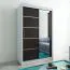 120 cm breiter Kleiderschrank mit 5 Fächern und 2 Türen | Farbe: Weiß / Schwarz Abbildung