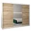 250 cm breiter Kleiderschrank mit 10 Fächern und 3 Türen | Farbe: Sonoma Eiche / Weiß Abbildung