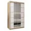 120 cm breiter Kleiderschrank mit 2 Türen | 5 Fächer | Farbe: Sonoma Eiche / Weiß Abbildung