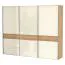 272 cm breiter Kleiderschrank mit 9 Fächern und 3 Türen | Farbe: Beige Abbildung