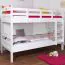Stockbett 90 x 190 cm | Massivholz: Buche | Weiß Lackiert | umbaubar in zwei Einzelbetten | Premium-Qualität | inkl. Rollroste Abbildung
