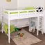 Massivholz Hochbett für Kinder | Matratzenmaß: 120 x 200 cm | Weiß Lackiert | umbaubar in Einzelbett | Premium-Qualität | inkl. Rollrost Abbildung