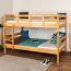 Massivholz Etagenbett für Kinder und Jugendliche | Matratzenmaß: 120 x 200 cm | Natur Lackiert | umbaubar in 2 Einzelbetten | Premium-Qualität | inkl. Rollroste Abbildung
