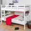 Weißes Stockbett 120 x 190 cm | Massivholz: Buche | umbaubar in zwei Einzelbetten | inkl. Rollroste Abbildung