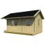 Holz-Gartenhaus 3,8 x 5,4 Meter (inkl. Dach) | 2 Fenster | 40 mm Blockbohlen |natur unbehandelt | Satteldach | inkl. Fußboden | aus nordischer Fichte Abbildung