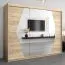 250 cm breiter Kleiderschrank mit 3 Türen | 10 Fächer | Farbe: Sonoma Eiche Abbildung