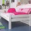 Kinderbett 90 x 200 cm | Massivholz: Buche | Weiß Lackiert Abbildung