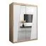 150 cm breiter Kleiderschrank mit 2 Türen | 5 Fächer | Farbe: Sonoma Eiche / Weiß Abbildung