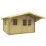Holz-Gartenhaus 5,3 x 4,26 Meter (inkl. Dach) | 2 Fenster | 70 mm Blockbohlen |natur unbehandelt | Satteldach | inkl. Fußboden | aus nordischer Fichte Abbildung