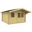 Holz-Gartenhaus 5,05 x 4,26 Meter (inkl. Dach) | 1 Fenster | 40 mm Blockbohlen |natur unbehandelt | Satteldach | inkl. Fußboden | aus nordischer Fichte Abbildung