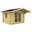 Holz-Gartenhaus 4,5 x 3,9 Meter (inkl. Dach) | 1 Fenster | 40 mm Blockbohlen |natur unbehandelt | Satteldach | inkl. Fußboden | aus nordischer Fichte Abbildung