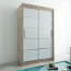 150 cm breiter Kleiderschrank mit 5 Fächern und 2 Türen | Farbe: Sonoma Eiche / Weiß Abbildung