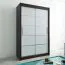 150 cm breiter Kleiderschrank mit 5 Fächern und 2 Türen | Farbe: Weiß / Schwarz Abbildung