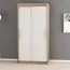 120 cm breiter Kleiderschrank mit 5 Fächern und 2 Türen | Farbe: Sonoma Eiche / Weiß Abbildung