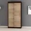 120 cm breiter Kleiderschrank mit 5 Fächern und 2 Türen | Farbe: Schwarz Abbildung
