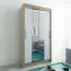 120 cm breiter Kleiderschrank mit 5 Fächern und 2 Türen | Farbe: Sonoma Eiche / Weiß Abbildung