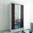 120 cm breiter Kleiderschrank mit 5 Fächern und 2 Türen | Farbe: Weiß / Schwarz Abbildung