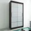 120 cm breiter Kleiderschrank mit 5 Fächern und 2 Türen | Farbe: Weiß / Schwarz Abbildung