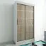 120 cm breiter Kleiderschrank mit 5 Fächern und 2 Türen | Farbe: Sonoma Eiche / Weiß Abbildung