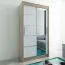 120 cm breiter Kleiderschrank mit 5 Fächern und 2 Türen | Farbe: Sonoma Eiche / Weiß Abbildung