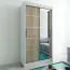 120 cm breiter Kleiderschrank mit 5 Fächern und 2 Türen | Farbe: Sonoma Eiche / Weiß Abbildung