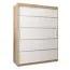150 cm breiter Kleiderschrank mit 5 Fächern und 2 Türen | Farbe: Sonoma Eiche / Weiß Abbildung