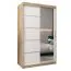 120 cm breiter Kleiderschrank mit 5 Fächern und 2 Türen | Farbe: Sonoma Eiche / Weiß Abbildung