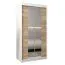 100 cm breiter Kleiderschrank mit 5 Fächern und 2 Türen | Farbe: Sonoma Eiche / Weiß Abbildung