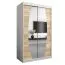 120 cm breiter Kleiderschrank mit 5 Fächern und 2 Türen | Farbe: Sonoma Eiche / Weiß Abbildung