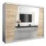 Großer 250 cm breiter Kleiderschrank mit 10 Fächern und 3 Türen | Farbe: Sonoma Eiche / Weiß Abbildung