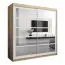 2 Meter breiter Kleiderschrank mit 2 Türen | Farbe: Sonoma Eiche / Weiß Abbildung