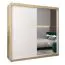 2 Meter breiter Kleiderschrank mit 2 Türen | Farbe: Sonoma Eiche / Weiß Abbildung