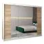 Großer 250 cm breiter Kleiderschrank mit 10 Fächern und 3 Türen | Farbe: Sonoma Eiche / Weiß Abbildung