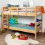 Jugendetagenbett 90 x 190 cm | Massivholz: Buche | Natur Lackiert | umbaubar in 2 Einzelbetten | Premium-Qualität | inkl. Rollroste Abbildung