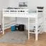 Kinderhochbett 140 x 190 cm | Massivholz: Buche | Weiß Lackiert | umbaubar in Einzelbett | Premium-Qualität | inkl. Rollrost Abbildung