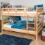 Etagenbett / Doppelstockbett für Jugendliche 160 x 190 cm | Massivholz: Buche | Natur Lackiert | umbaubar in 2 Einzelbetten | inkl. Rollroste Abbildung