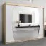 Großer 250 cm breiter Kleiderschrank mit 10 Fächern und 3 Türen | Farbe: Sonoma Eiche / Weiß Abbildung
