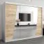 Großer 250 cm breiter Kleiderschrank mit 10 Fächern und 3 Türen | Farbe: Sonoma Eiche / Weiß Abbildung