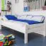 Bettrahmen für Kinder / Kinderbett 90 x 200 cm | Massivholz: Buche | Weiß Lackiert | besonders hohe Qualität Abbildung