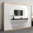 Großer 250 cm breiter Kleiderschrank mit 3 Türen | 10 Fächer | Farbe: Sonoma Eiche / Weiß Abbildung