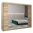 Großer 250 cm breiter Kleiderschrank mit 3 Türen | 10 Fächer | Farbe: Sonoma Eiche Abbildung