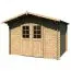 Holz-Gartenhaus 2,98 x 3,19 Meter (inkl. Dach) | Natur | Satteldach | 28 mm Blockbohlen-Haus Abbildung